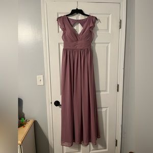 JJsHouse .  A-line V-Neck Floor-Length Chiffon With Ruffle #279262